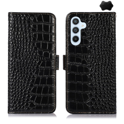 For Samsung Galaxy S24+ Crocodile Top Layer Cowhide Leather Phone Case(Black) - Galaxy Phone Cases by PMC Jewellery | Online Shopping South Africa | PMC Jewellery | Buy Now Pay Later Mobicred