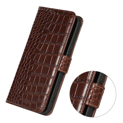 For Samsung Galaxy S24+ Crocodile Top Layer Cowhide Leather Phone Case(Brown) - Galaxy Phone Cases by PMC Jewellery | Online Shopping South Africa | PMC Jewellery | Buy Now Pay Later Mobicred