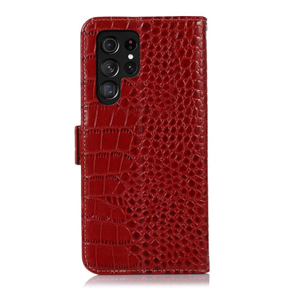 For Samsung Galaxy S24 Ultra Crocodile Top Layer Cowhide Leather Phone Case(Red) - Galaxy Phone Cases by PMC Jewellery | Online Shopping South Africa | PMC Jewellery | Buy Now Pay Later Mobicred