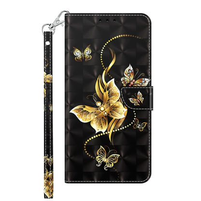 For Xiaomi Redmi Note  12 Pro+ 5G Global 3D Painted Pattern Leather Phone Case(Golden Butterfly) - Xiaomi Cases by PMC Jewellery | Online Shopping South Africa | PMC Jewellery | Buy Now Pay Later Mobicred