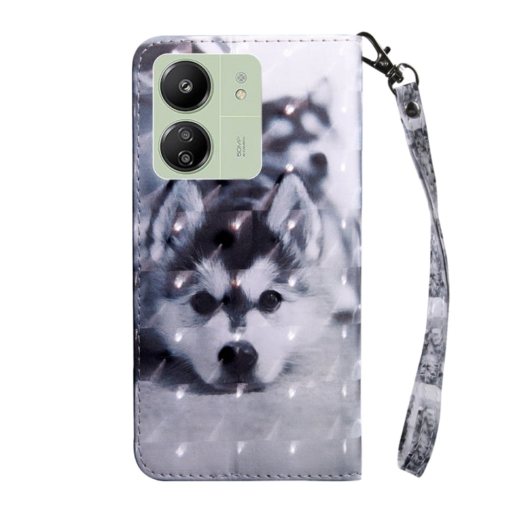 For Xiaomi Redmi 13C 3D Painted Pattern Leather Phone Case(Husky) - 13C Cases by PMC Jewellery | Online Shopping South Africa | PMC Jewellery | Buy Now Pay Later Mobicred