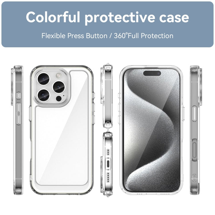 For iPhone 16 Pro Colorful Series Acrylic + TPU Phone Case(Transparent) - iPhone 16 Pro Cases by PMC Jewellery | Online Shopping South Africa | PMC Jewellery | Buy Now Pay Later Mobicred