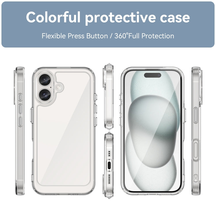 For iPhone 16 Colorful Series Acrylic + TPU Phone Case(Transparent) - iPhone 16 Cases by PMC Jewellery | Online Shopping South Africa | PMC Jewellery | Buy Now Pay Later Mobicred