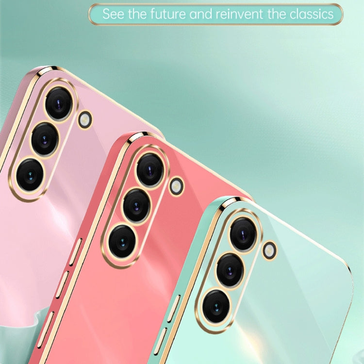 For Samsung Galaxy S24+ 5G XINLI Straight Edge 6D Electroplate TPU Phone Case(Pink) - Galaxy S24+ 5G Cases by XINLI | Online Shopping South Africa | PMC Jewellery | Buy Now Pay Later Mobicred