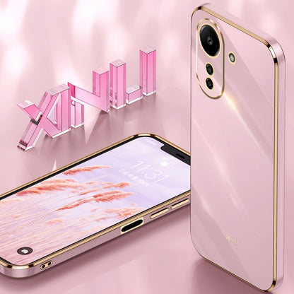 For Xiaomi Redmi 13C 4G XINLI Straight Edge 6D Electroplate TPU Phone Case with Ring Holder(White) - 13C Cases by XINLI | Online Shopping South Africa | PMC Jewellery | Buy Now Pay Later Mobicred