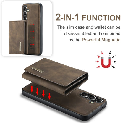 For Samsung Galaxy S24 5G DG.MING M1 Series 3-Fold Multi Card Wallet + Magnetic Phone Case(Coffee) - Galaxy S24 5G Cases by DG.MING | Online Shopping South Africa | PMC Jewellery | Buy Now Pay Later Mobicred