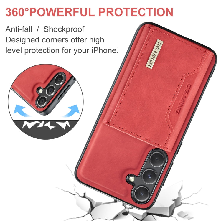 For Samsung Galaxy S24 5G DG.MING M2 Series 3-Fold Multi Card Bag + Magnetic Phone Case(Red) - Galaxy S24 5G Cases by DG.MING | Online Shopping South Africa | PMC Jewellery | Buy Now Pay Later Mobicred