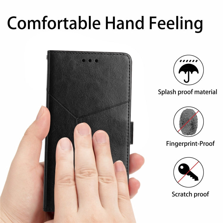 For Xiaomi Redmi 13C 5G Y-shaped Pattern Flip Leather Phone Case(Black) - 13C Cases by PMC Jewellery | Online Shopping South Africa | PMC Jewellery | Buy Now Pay Later Mobicred