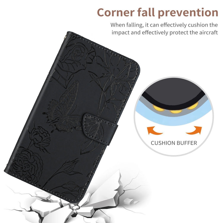 For Xiaomi Redmi Note 13 Pro 4G Global Skin Feel Butterfly Embossed Flip Leather Phone Case(Black) - Note 13 Pro Cases by PMC Jewellery | Online Shopping South Africa | PMC Jewellery | Buy Now Pay Later Mobicred