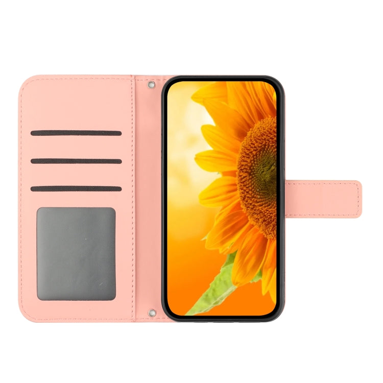 For Xiaomi Redmi Note 12S Skin Feel Sun Flower Embossed Flip Leather Phone Case with Lanyard(Pink) - Xiaomi Cases by PMC Jewellery | Online Shopping South Africa | PMC Jewellery | Buy Now Pay Later Mobicred