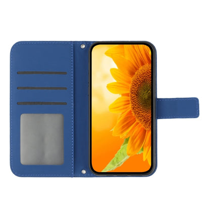 For Xiaomi Redmi 13C 4G Skin Feel Sun Flower Embossed Flip Leather Phone Case with Lanyard(Dark Blue) - 13C Cases by PMC Jewellery | Online Shopping South Africa | PMC Jewellery | Buy Now Pay Later Mobicred