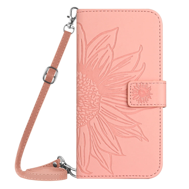 For Xiaomi 14 Skin Feel Sun Flower Embossed Flip Leather Phone Case with Lanyard(Pink) - 14 Cases by PMC Jewellery | Online Shopping South Africa | PMC Jewellery | Buy Now Pay Later Mobicred