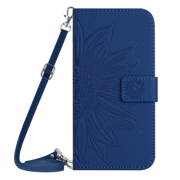 For Xiaomi 14 Pro Skin Feel Sun Flower Embossed Flip Leather Phone Case with Lanyard(Dark Blue) - 14 Pro Cases by PMC Jewellery | Online Shopping South Africa | PMC Jewellery | Buy Now Pay Later Mobicred