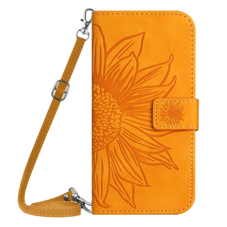 For Xiaomi Redmi 13C 5G Skin Feel Sun Flower Embossed Flip Leather Phone Case with Lanyard(Yellow) - 13C Cases by PMC Jewellery | Online Shopping South Africa | PMC Jewellery