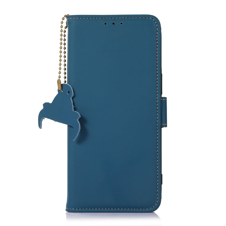 For Xiaomi Redmi K70E / Poco X6 Pro Genuine Leather Magnetic RFID Leather Phone Case(Blue) - K70E Cases by PMC Jewellery | Online Shopping South Africa | PMC Jewellery | Buy Now Pay Later Mobicred