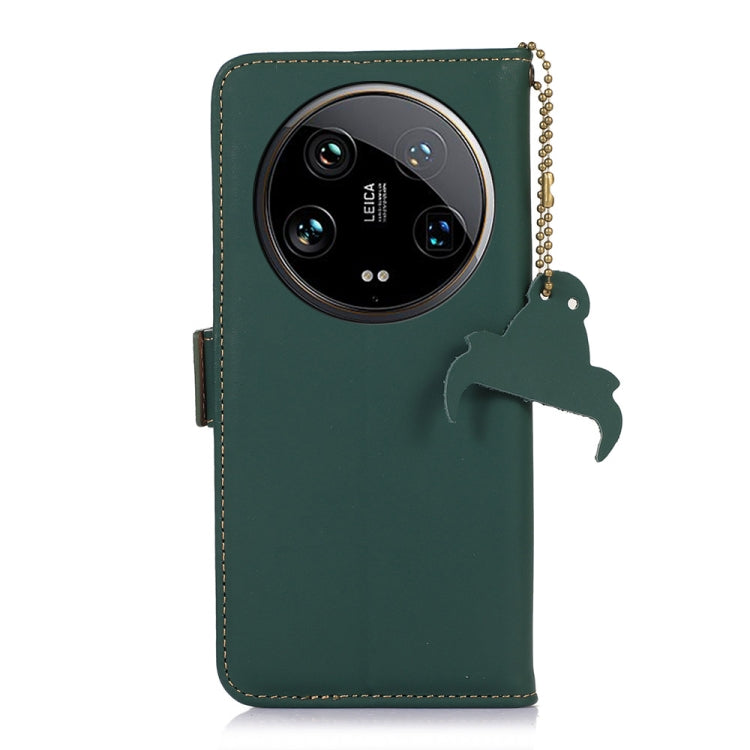 For Xiaomi 14 Ultra Genuine Leather Magnetic RFID Leather Phone Case(Green) - 14 Ultra Cases by PMC Jewellery | Online Shopping South Africa | PMC Jewellery | Buy Now Pay Later Mobicred