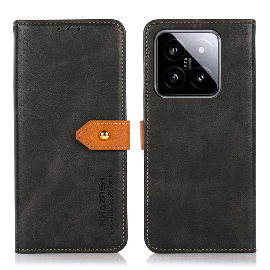 For Xiaomi 14 KHAZNEH Cowhide Texture Flip Leather Phone Case(Black) - 14 Cases by PMC Jewellery | Online Shopping South Africa | PMC Jewellery | Buy Now Pay Later Mobicred