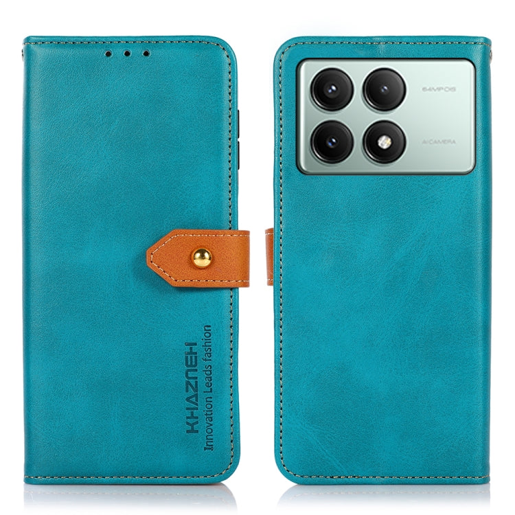 For Xiaomi Redmi K70E / POCO X6 Pro KHAZNEH Cowhide Texture Flip Leather Phone Case(Blue) - K70E Cases by PMC Jewellery | Online Shopping South Africa | PMC Jewellery | Buy Now Pay Later Mobicred