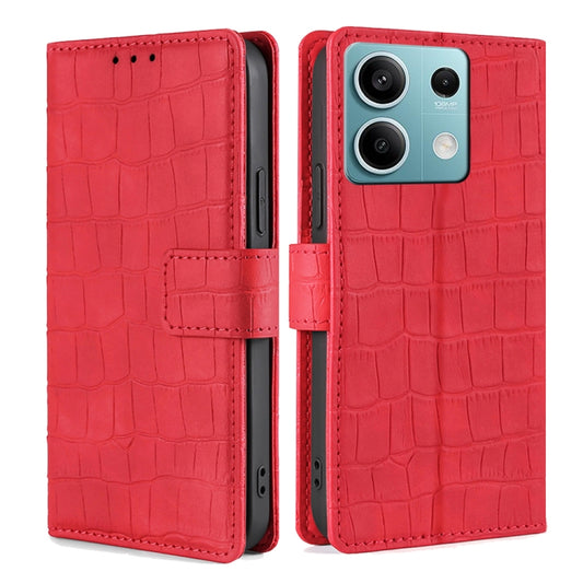 For Xiaomi Redmi Note 13 4G Skin Feel Crocodile Magnetic Clasp Leather Phone Case(Red) - Note 13 Cases by PMC Jewellery | Online Shopping South Africa | PMC Jewellery | Buy Now Pay Later Mobicred