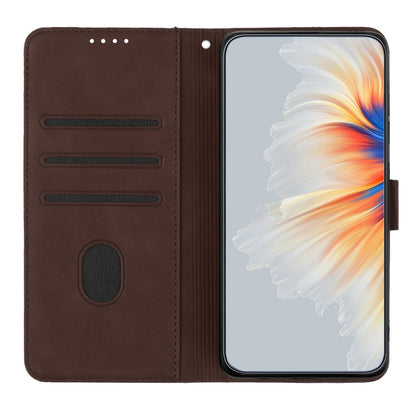 For Xiaomi 14 Pro Heart Pattern Skin Feel Leather Phone Case(Brown) - 14 Pro Cases by PMC Jewellery | Online Shopping South Africa | PMC Jewellery | Buy Now Pay Later Mobicred