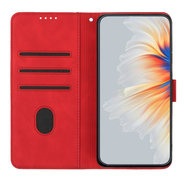 For Xiaomi Redmi 13C Heart Pattern Skin Feel Leather Phone Case(Red) - 13C Cases by PMC Jewellery | Online Shopping South Africa | PMC Jewellery | Buy Now Pay Later Mobicred