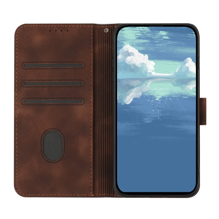 For Google Pixel 9 Pro Line Pattern Skin Feel Leather Phone Case(Coffee) - Google Cases by PMC Jewellery | Online Shopping South Africa | PMC Jewellery | Buy Now Pay Later Mobicred