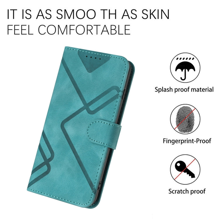 For Google Pixel 9 Pro Line Pattern Skin Feel Leather Phone Case(Light Blue) - Google Cases by PMC Jewellery | Online Shopping South Africa | PMC Jewellery | Buy Now Pay Later Mobicred