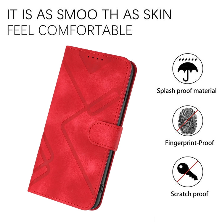 For Google Pixel 9 Line Pattern Skin Feel Leather Phone Case(Red) - Google Cases by PMC Jewellery | Online Shopping South Africa | PMC Jewellery | Buy Now Pay Later Mobicred