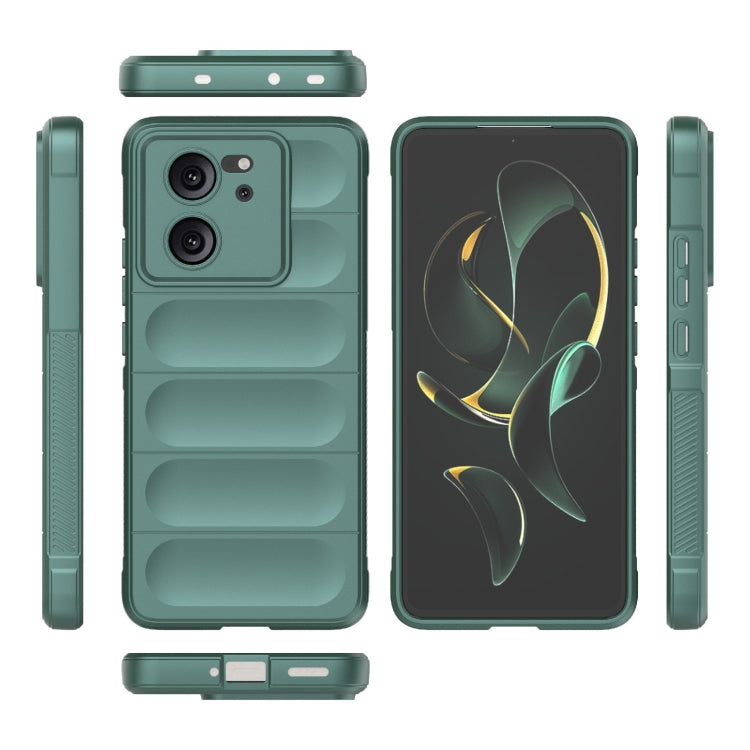 For Xiaomi Redmi K60 Ultra Magic Shield TPU + Flannel Phone Case(Dark Green) - Redmi K60 Ultra Cases by PMC Jewellery | Online Shopping South Africa | PMC Jewellery | Buy Now Pay Later Mobicred