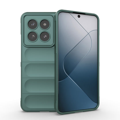 For Xiaomi 14 Pro 5G Magic Shield TPU + Flannel Phone Case(Dark Green) - 14 Pro Cases by PMC Jewellery | Online Shopping South Africa | PMC Jewellery | Buy Now Pay Later Mobicred