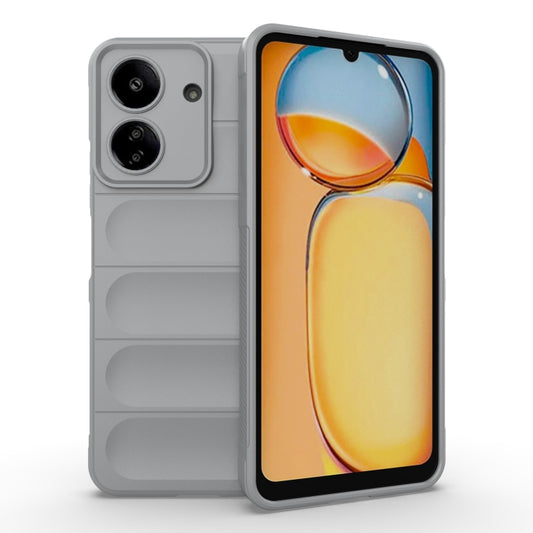 For Xiaomi Redmi 13C 4G Global Magic Shield TPU + Flannel Phone Case(Grey) - 13C Cases by PMC Jewellery | Online Shopping South Africa | PMC Jewellery | Buy Now Pay Later Mobicred