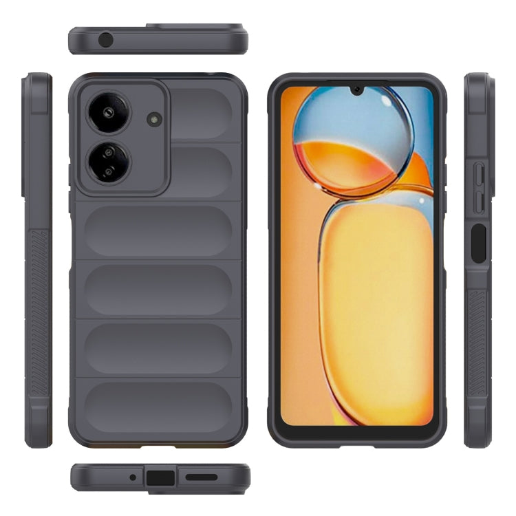 For Xiaomi Redmi 13C 4G Global Magic Shield TPU + Flannel Phone Case(Dark Grey) - 13C Cases by PMC Jewellery | Online Shopping South Africa | PMC Jewellery | Buy Now Pay Later Mobicred