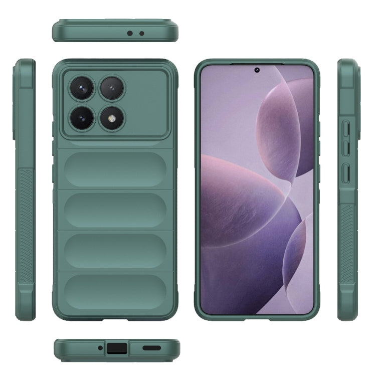 For Xiaomi Redmi K70 / K70 Pro 5G Magic Shield TPU + Flannel Phone Case(Dark Green) - K70 Pro Cases by PMC Jewellery | Online Shopping South Africa | PMC Jewellery | Buy Now Pay Later Mobicred