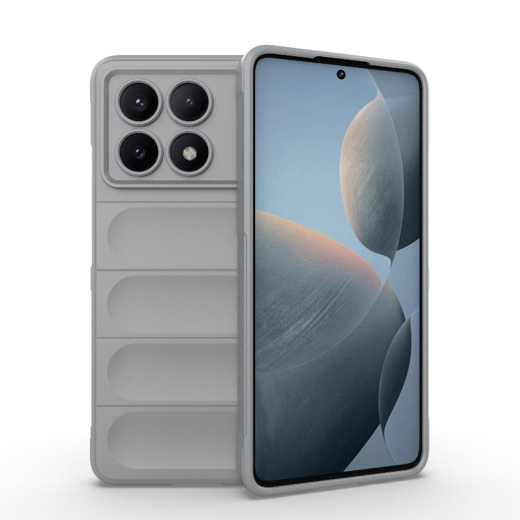 For Xiaomi Redmi K70E 5G Magic Shield TPU + Flannel Phone Case(Grey) - K70E Cases by PMC Jewellery | Online Shopping South Africa | PMC Jewellery | Buy Now Pay Later Mobicred