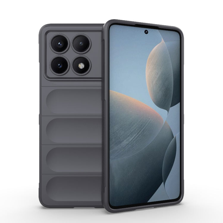 For Xiaomi Redmi K70E 5G Magic Shield TPU + Flannel Phone Case(Dark Grey) - K70E Cases by PMC Jewellery | Online Shopping South Africa | PMC Jewellery | Buy Now Pay Later Mobicred