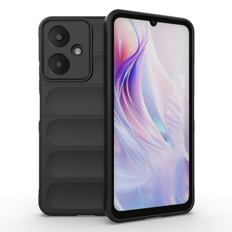 For Xiaomi Redmi 13C 5G Magic Shield TPU + Flannel Phone Case(Black) - 13C Cases by PMC Jewellery | Online Shopping South Africa | PMC Jewellery | Buy Now Pay Later Mobicred