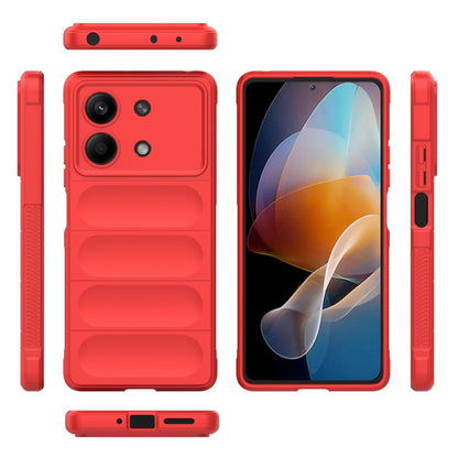 For Xiaomi Redmi Note 13R Pro 5G Magic Shield TPU + Flannel Phone Case(Red) - Xiaomi Cases by PMC Jewellery | Online Shopping South Africa | PMC Jewellery | Buy Now Pay Later Mobicred