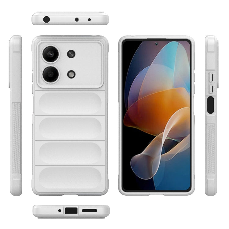 For Xiaomi Redmi Note 13R Pro 5G Magic Shield TPU + Flannel Phone Case(White) - Xiaomi Cases by PMC Jewellery | Online Shopping South Africa | PMC Jewellery | Buy Now Pay Later Mobicred