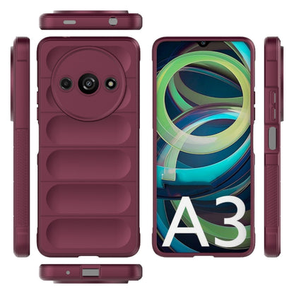 For Xiaomi Redmi A3 4G Global Magic Shield TPU + Flannel Phone Case(Wine Red) - Xiaomi Cases by PMC Jewellery | Online Shopping South Africa | PMC Jewellery | Buy Now Pay Later Mobicred