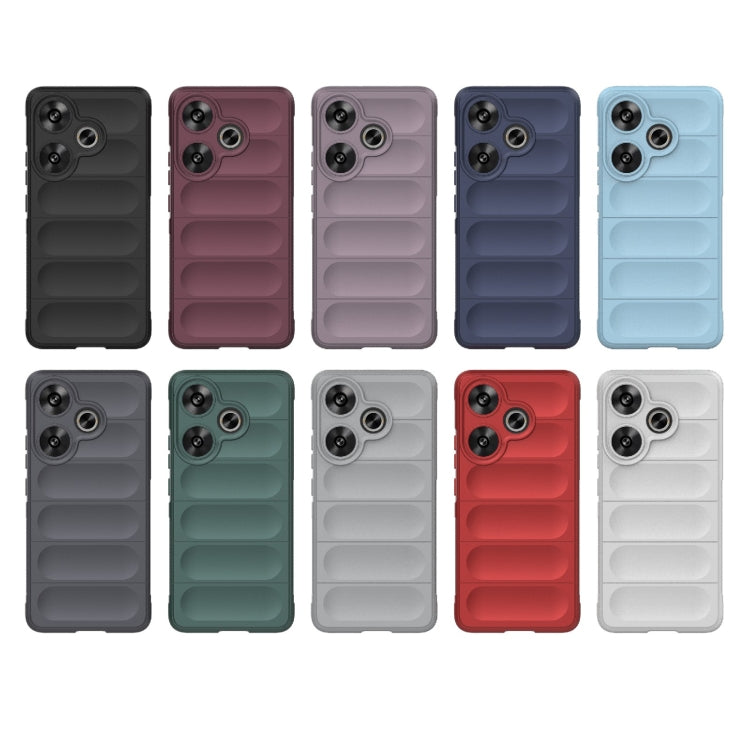 For Xiaomi Redmi Turbo 3 5G Magic Shield TPU + Flannel Phone Case(Dark Grey) - Xiaomi Cases by PMC Jewellery | Online Shopping South Africa | PMC Jewellery | Buy Now Pay Later Mobicred