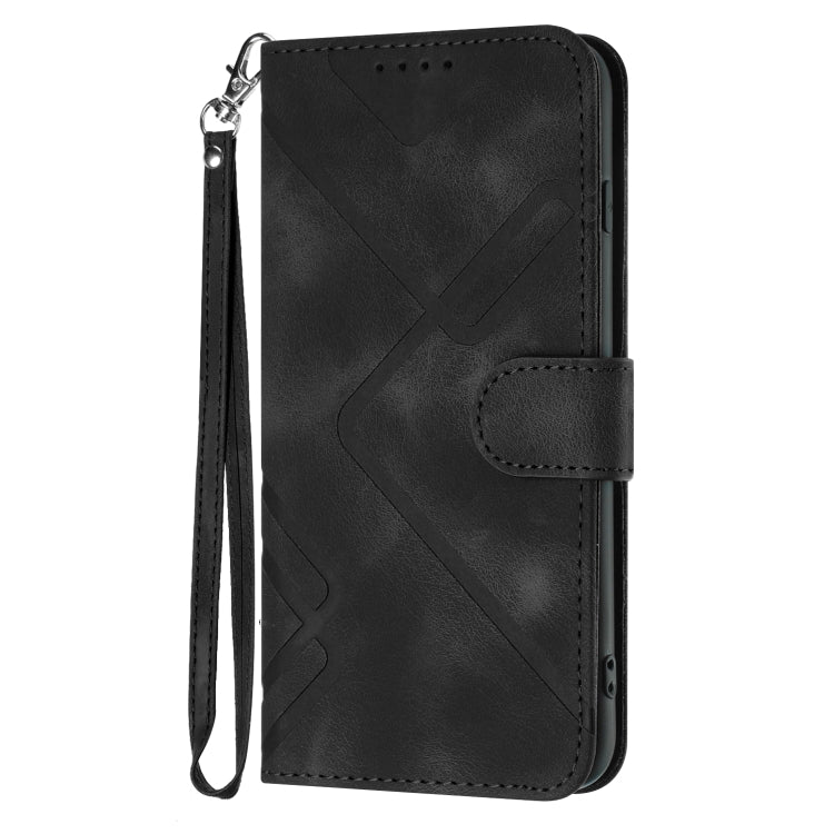 For OPPO A79 Line Pattern Skin Feel Leather Phone Case(Black) - OPPO Cases by PMC Jewellery | Online Shopping South Africa | PMC Jewellery