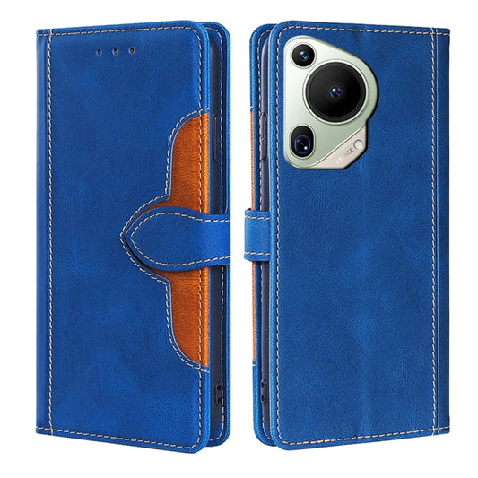 For Huawei Pura 70 Ultra 5G Skin Feel Magnetic Buckle Leather Phone Case(Blue) - Huawei Cases by PMC Jewellery | Online Shopping South Africa | PMC Jewellery | Buy Now Pay Later Mobicred