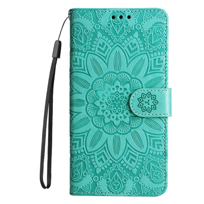 For Honor Magic6 Pro Embossed Sunflower Leather Phone Case(Green) - Honor Cases by PMC Jewellery | Online Shopping South Africa | PMC Jewellery | Buy Now Pay Later Mobicred