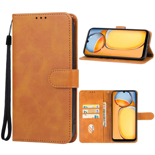 For Xiaomi Redmi 13C/Poco C65 Leather Phone Case(Brown) - 13C Cases by PMC Jewellery | Online Shopping South Africa | PMC Jewellery | Buy Now Pay Later Mobicred