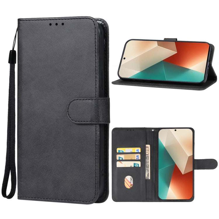 For Xiaomi Redmi Note 13 5G Leather Phone Case(Black) - Xiaomi Cases by PMC Jewellery | Online Shopping South Africa | PMC Jewellery | Buy Now Pay Later Mobicred