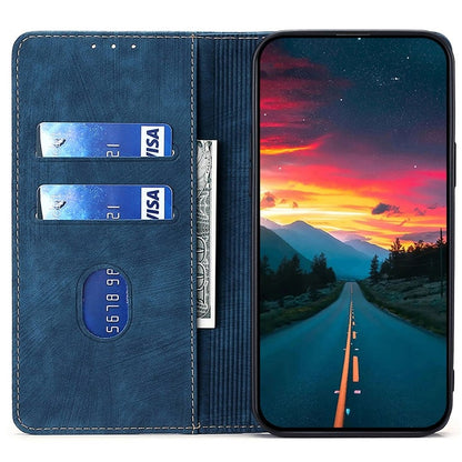 For Honor Magic6 Pro RFID Anti-theft Brush Magnetic Leather Phone Case(Blue) - Honor Cases by PMC Jewellery | Online Shopping South Africa | PMC Jewellery | Buy Now Pay Later Mobicred