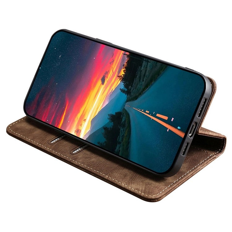 For Huawei Pura 70 Pro / Pro+ RFID Anti-theft Brush Magnetic Leather Phone Case(Brown) - Huawei Cases by PMC Jewellery | Online Shopping South Africa | PMC Jewellery | Buy Now Pay Later Mobicred