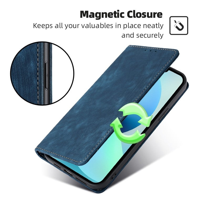 For Huawei Pura 70 Pro / Pro+ RFID Anti-theft Brush Magnetic Leather Phone Case(Blue) - Huawei Cases by PMC Jewellery | Online Shopping South Africa | PMC Jewellery | Buy Now Pay Later Mobicred