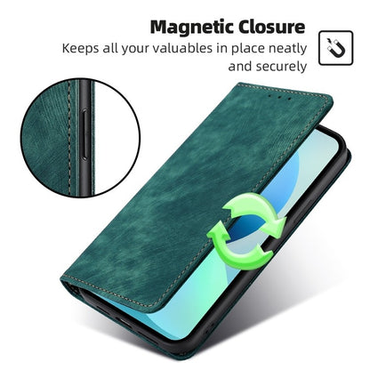 For Huawei Pura 70 Ultra RFID Anti-theft Brush Magnetic Leather Phone Case(Green) - Huawei Cases by PMC Jewellery | Online Shopping South Africa | PMC Jewellery | Buy Now Pay Later Mobicred