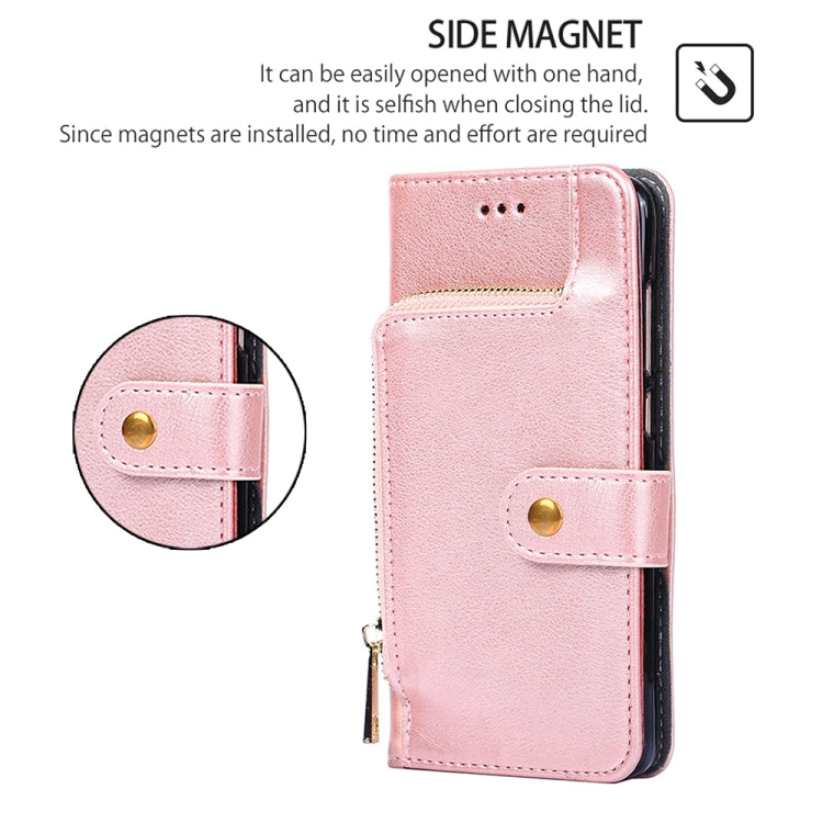 For Huawei Pura 70 5G Zipper Bag Leather Phone Case(Rose Gold) - Huawei Cases by PMC Jewellery | Online Shopping South Africa | PMC Jewellery | Buy Now Pay Later Mobicred